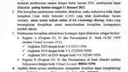 Pengumuman SPP sebelum UAS Ganjil 2021