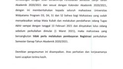 Registrasi dan Aktivasi Semester Genap T.A. 2020/2021 bagi mahasiswa yang sudah menyelesaikan Mata Kuliah.