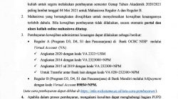 Pengumuman Pembayaran Tunggakan Uang Pendidikan Semester Genap 2020-2021