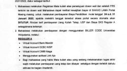 Pengumuman Pembayaran Registrasi Semester Genap TA. 2021-2022