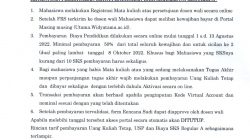 Pengumuman Jadwal Pembayaran Biaya Pendidikan Semester Ganjil 2022/2023