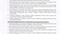 Pengumuman Perpanjangan Jadwal Pembayaran Semester Ganjil 2023-2024