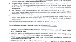 Pengumuman Jadwal Pembayaran  Biaya Pendidikan  Semester Genap 2025/2026